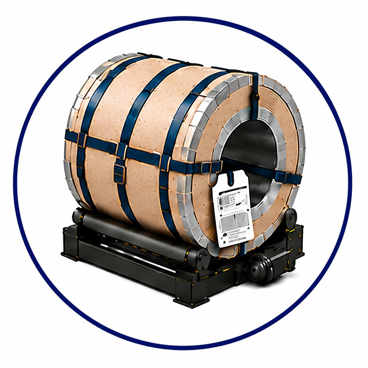 Packaged coil labeling and marking
